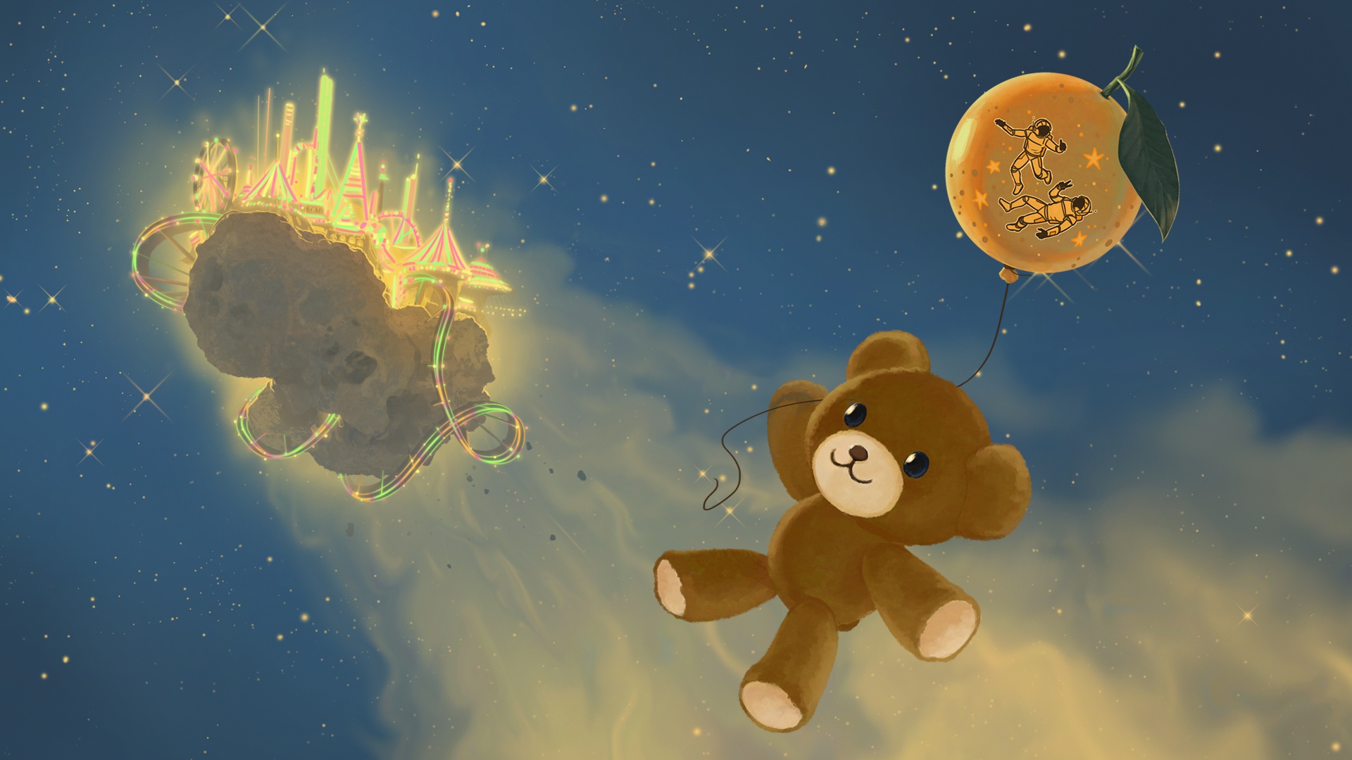 Laden Sie das Musik, Teddybär, Monsterkatze-Bild kostenlos auf Ihren PC-Desktop herunter