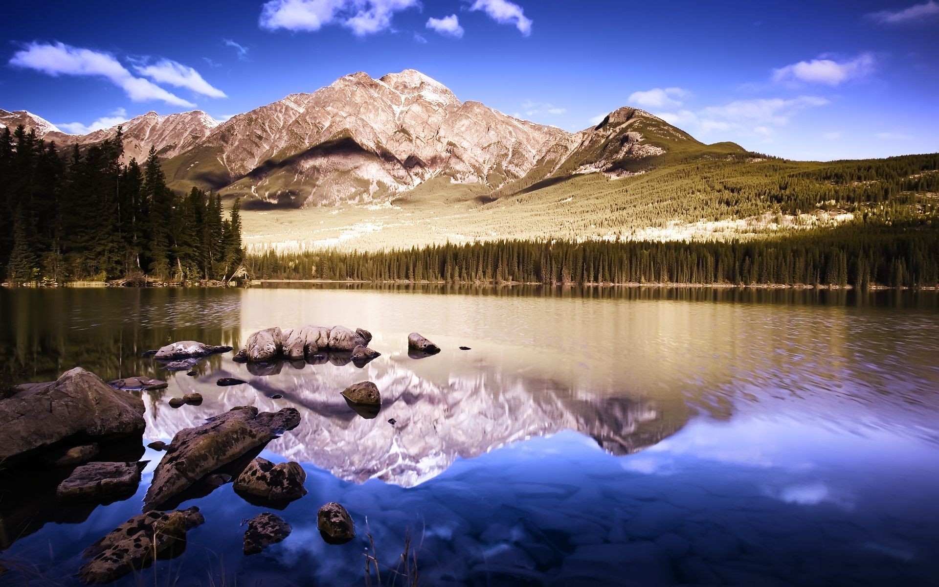 Téléchargez gratuitement l'image Eau, Montagne, Lac, Arbre, Des Lacs, Terre/nature, Réflection sur le bureau de votre PC