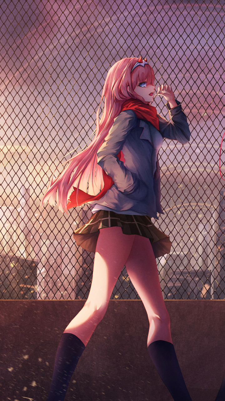 Handy-Wallpaper Animes, Darling In The Franxx, Zero Two (Liebling Im Franxx) kostenlos herunterladen.