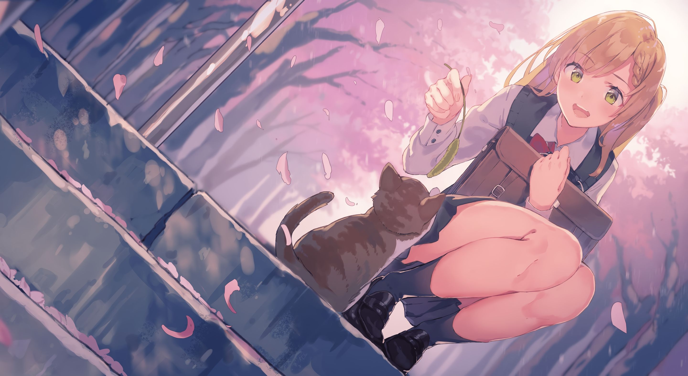 Laden Sie das Sakura, Katze, Original, Animes-Bild kostenlos auf Ihren PC-Desktop herunter