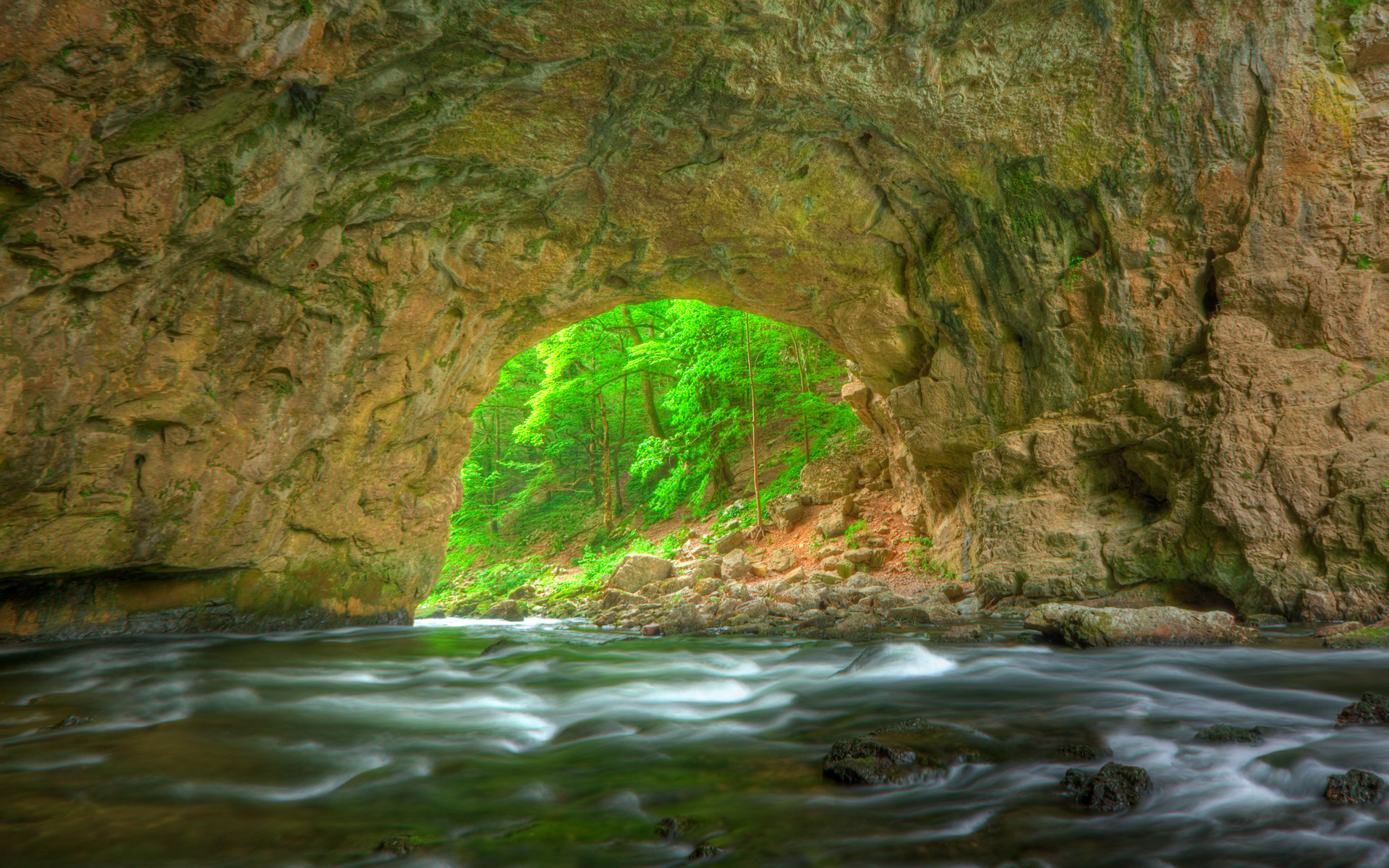 Free download wallpaper Caves, Earth, Stone, Cave, River on your PC desktop