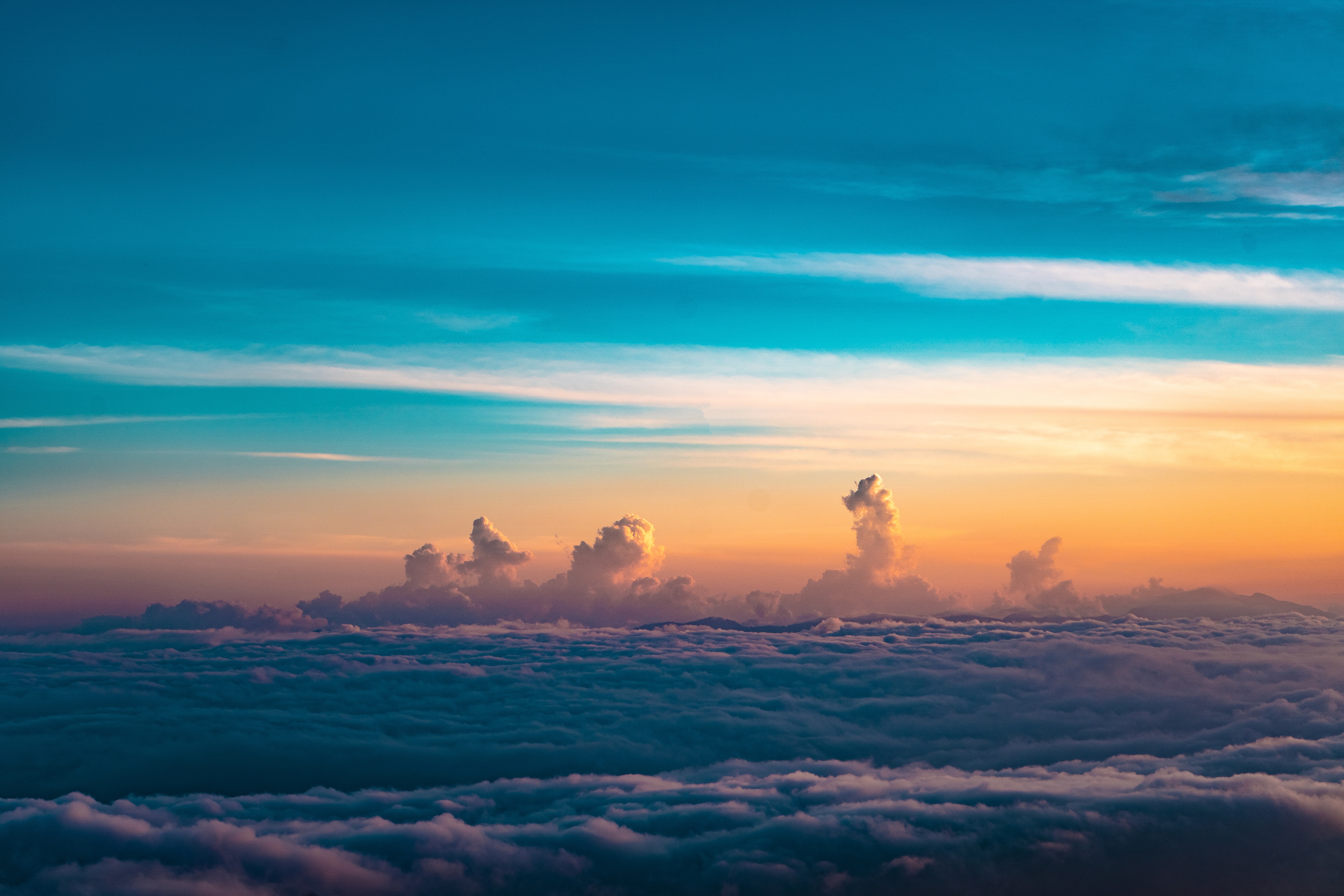 74105 скачать обои горизонт, высота, природа, небо, облака, густой - заставки и картинки бесплатно