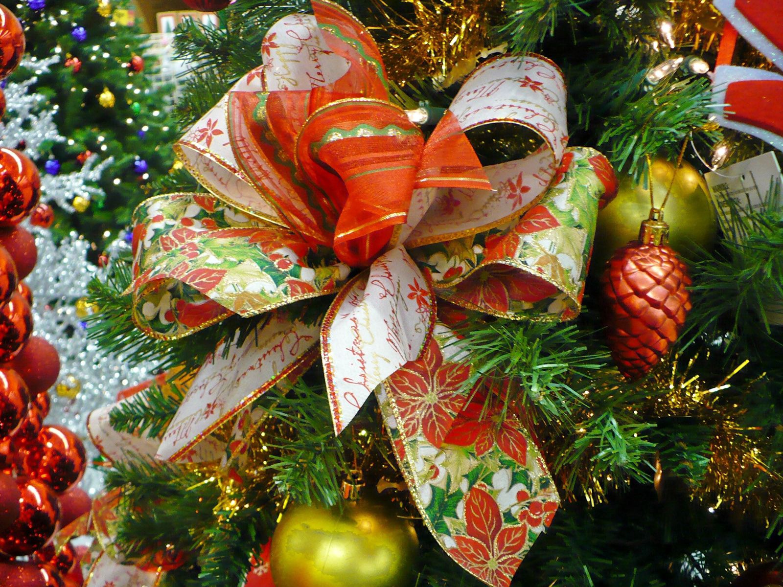 holidays, new year, toys, christmas, needles, bow, christmas tree