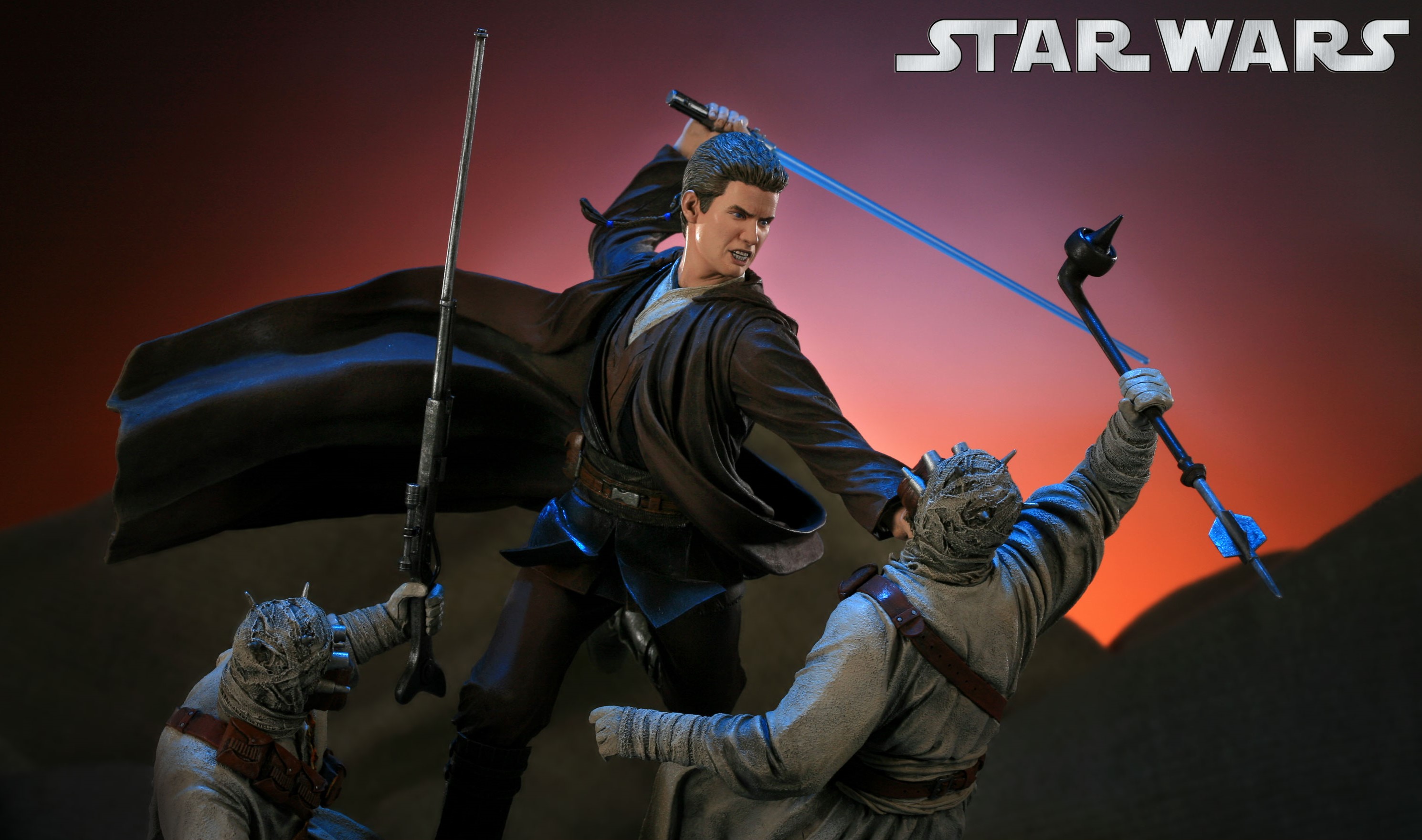 movie, star wars episode ii: attack of the clones, anakin skywalker, figurine, tusken raider, star wars