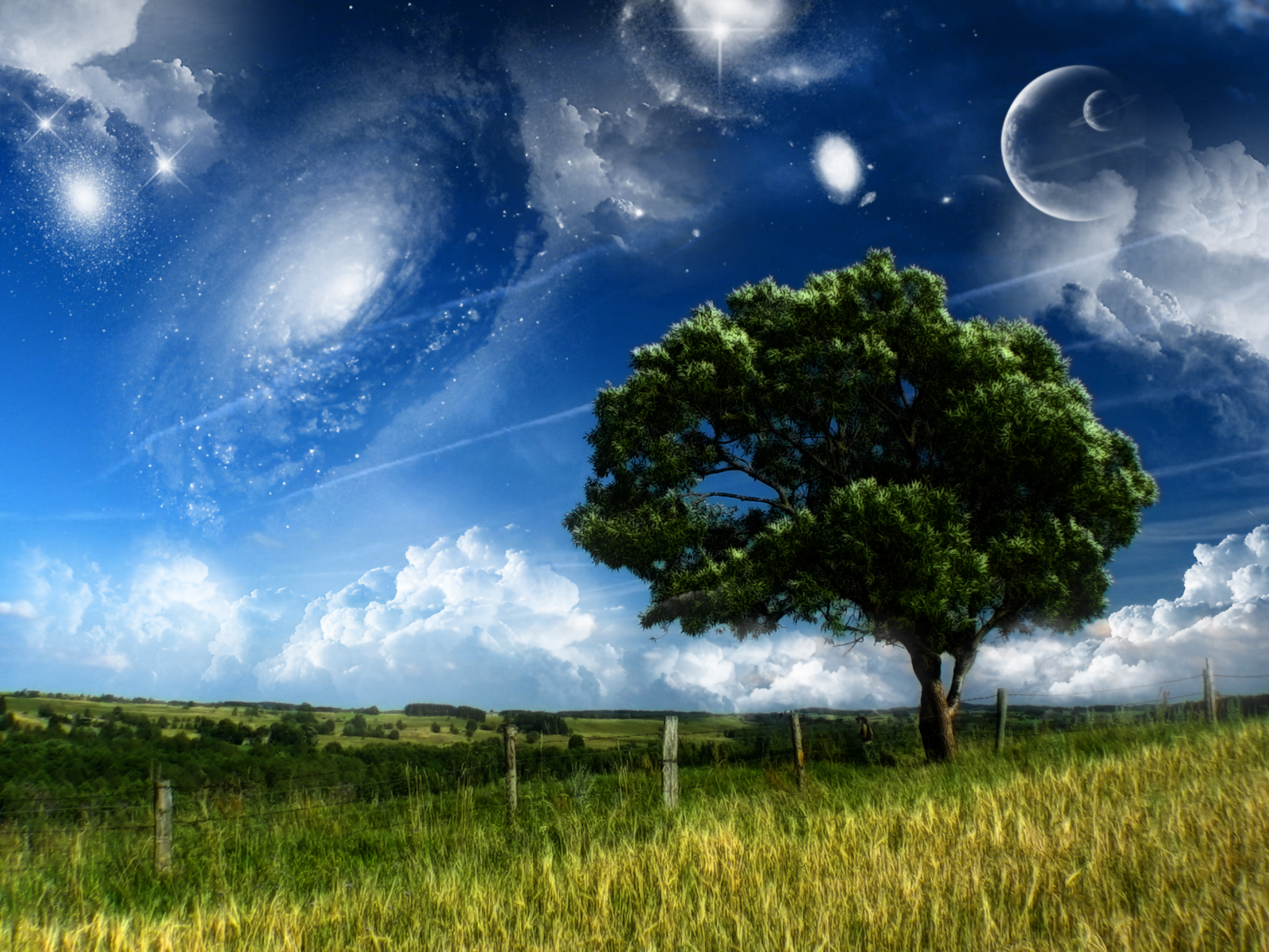 Laden Sie das Erde/natur, Eine Verträumte Welt, Surrealer Planetenhimmel-Bild kostenlos auf Ihren PC-Desktop herunter