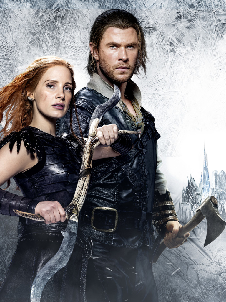 Download mobile wallpaper Charlize Theron, Movie, Chris Hemsworth, Emily Blunt, Jessica Chastain, The Huntsman: Winter's War for free.