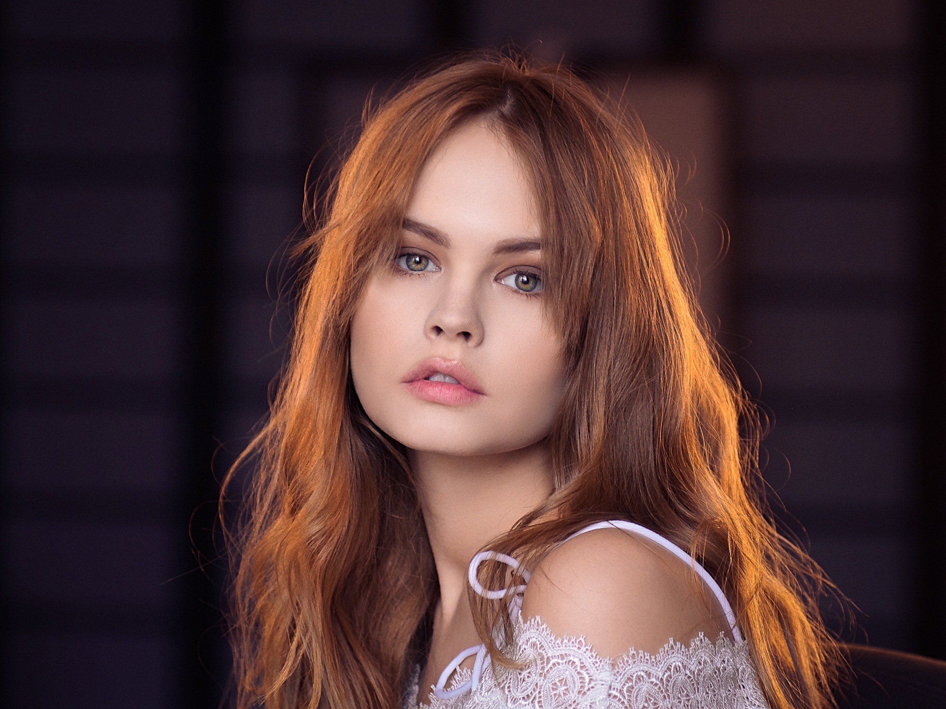 Download mobile wallpaper Redhead, Russian, Face, Model, Women, Blue Eyes, Anastasiya Scheglova for free.
