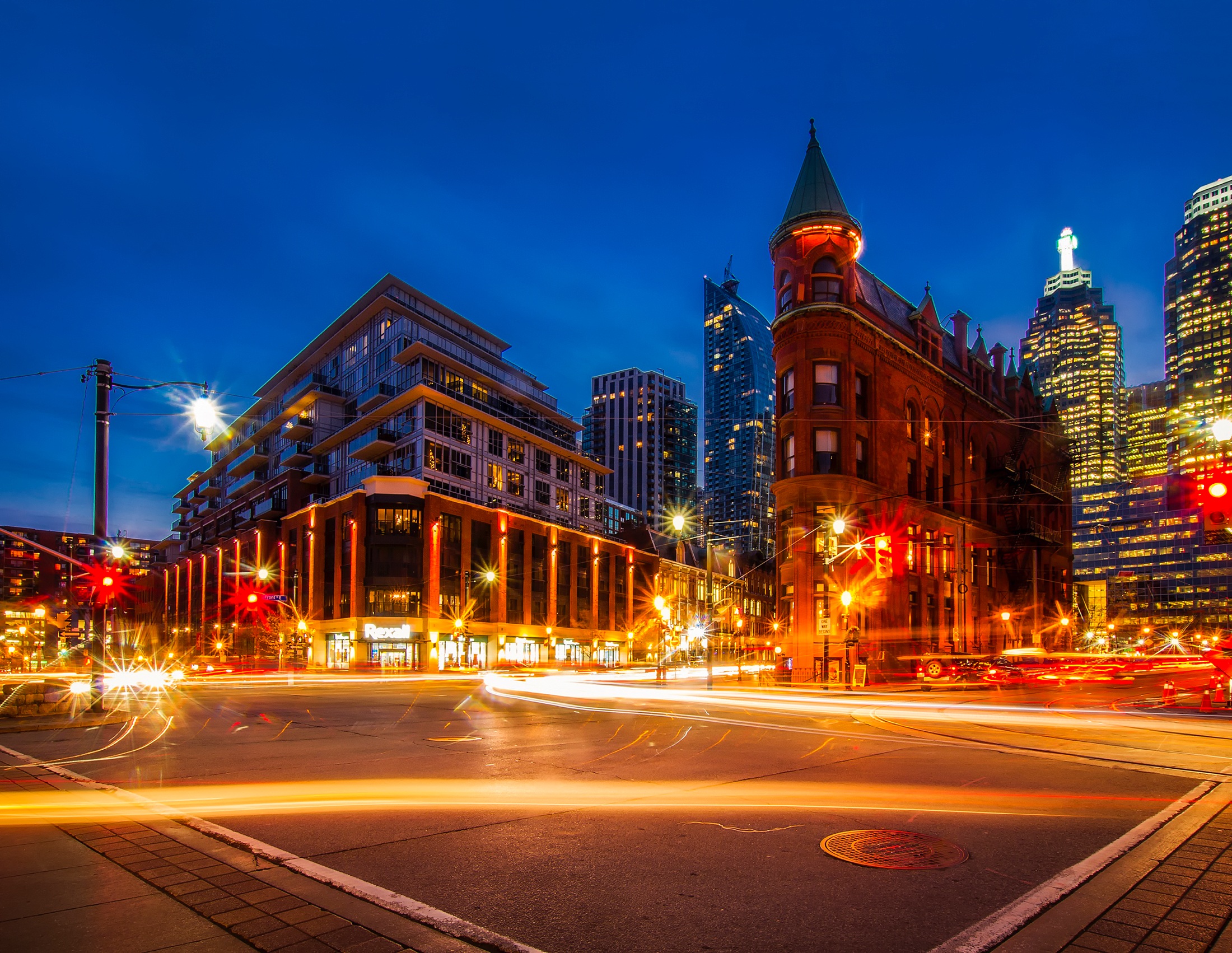 Free download wallpaper Cities, Night, City, Building, Canada, Light, Street, Toronto, Man Made, Time Lapse on your PC desktop