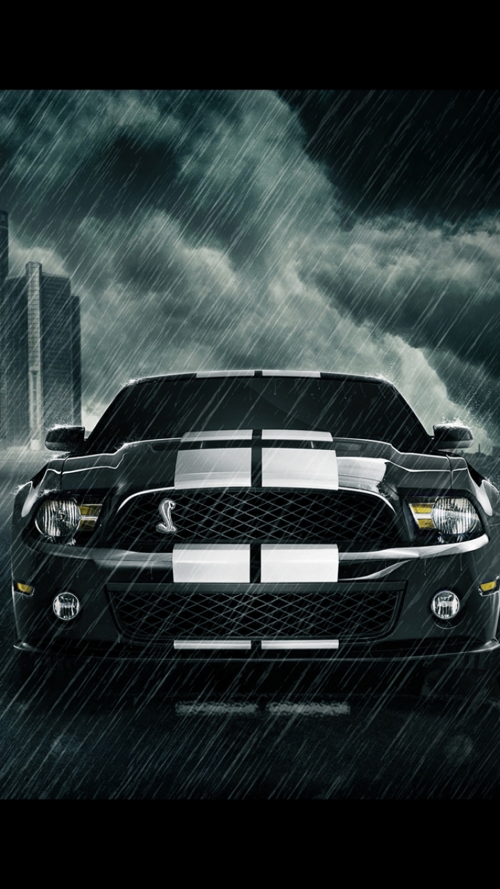Download mobile wallpaper Rain, Car, Ford Mustang, Chevrolet Camaro, Vehicles for free.