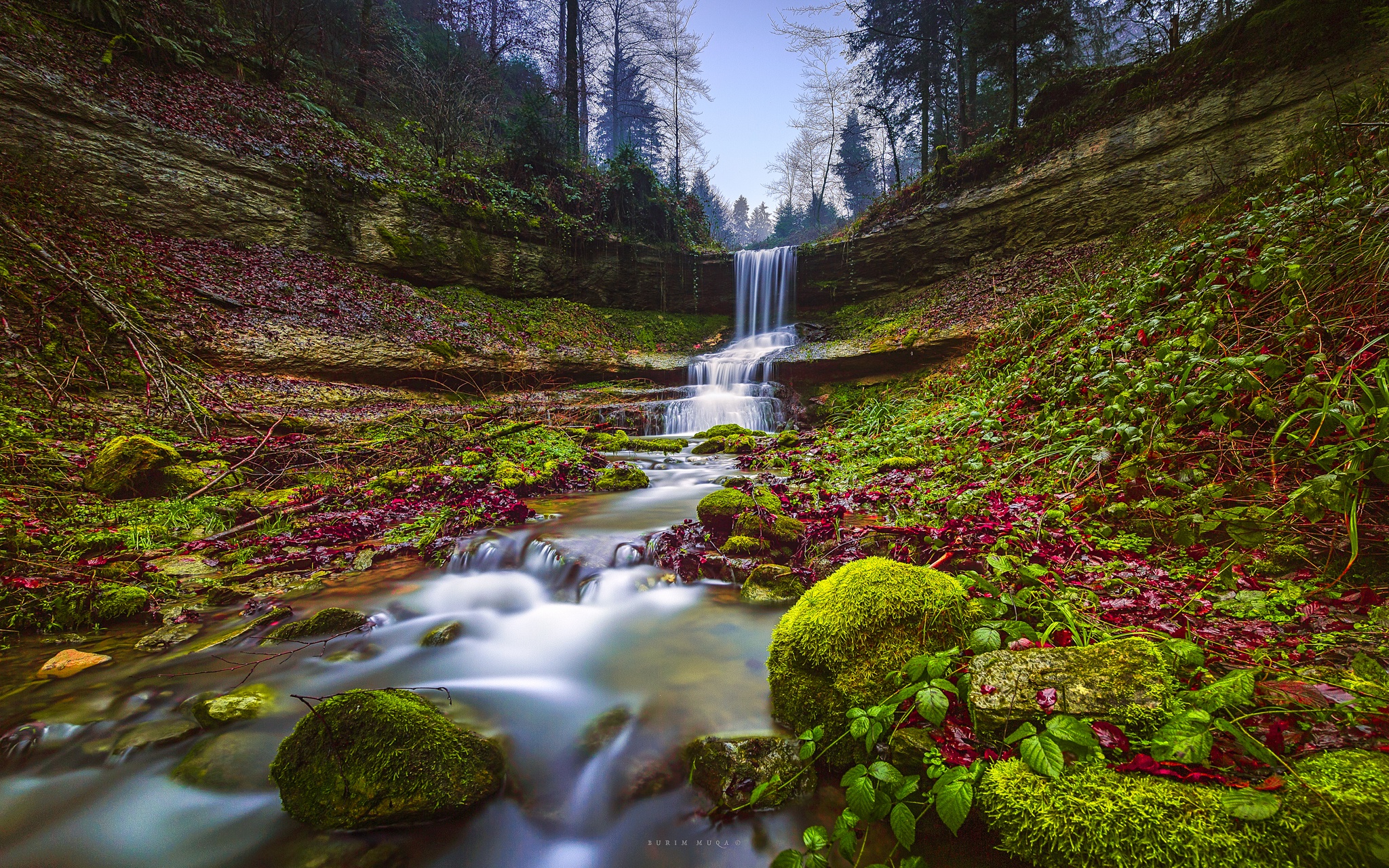 Free download wallpaper Nature, Waterfalls, Waterfall, Earth, Moss, Stream on your PC desktop
