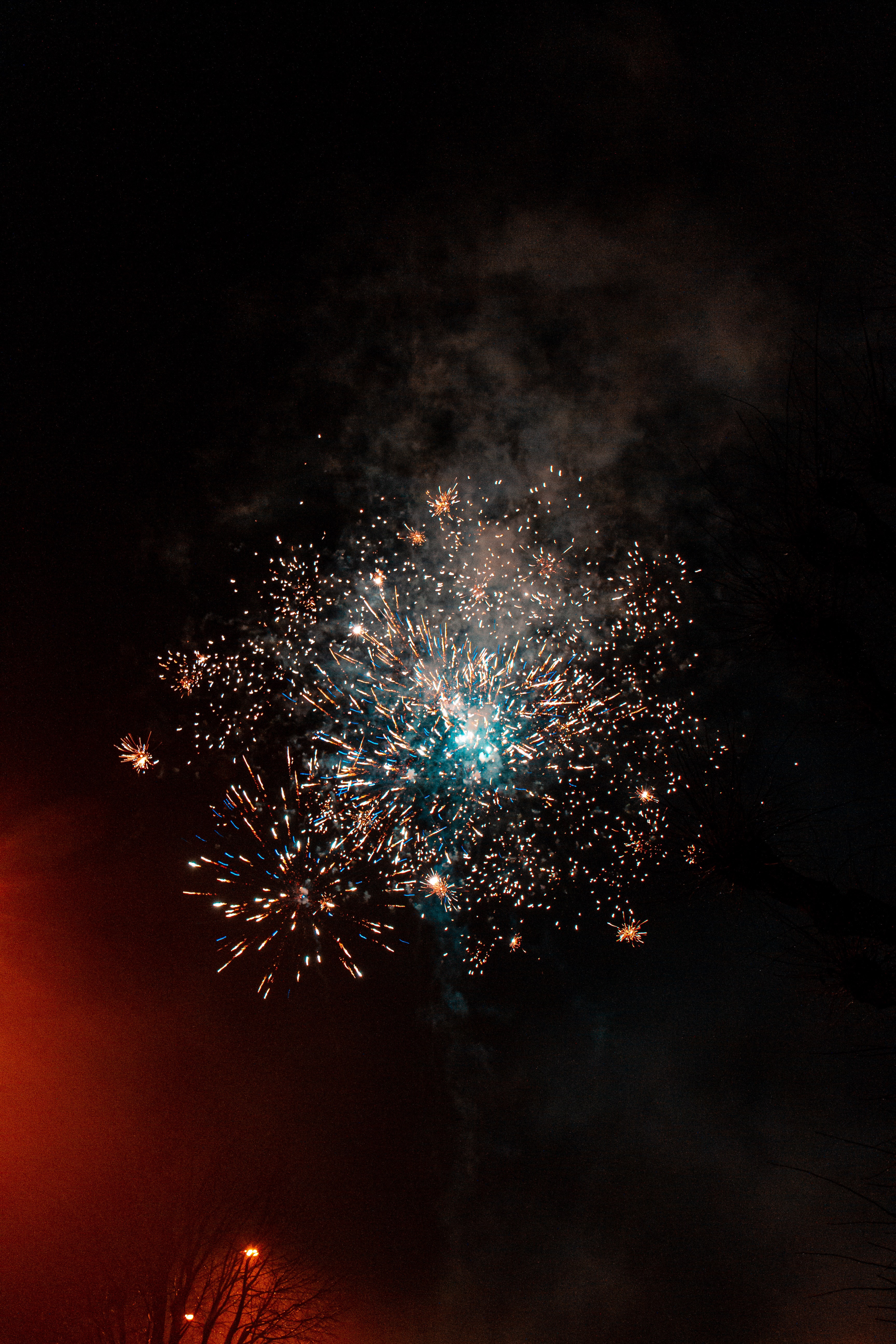 fireworks, firework, smoke, holidays, sky, night, sparks