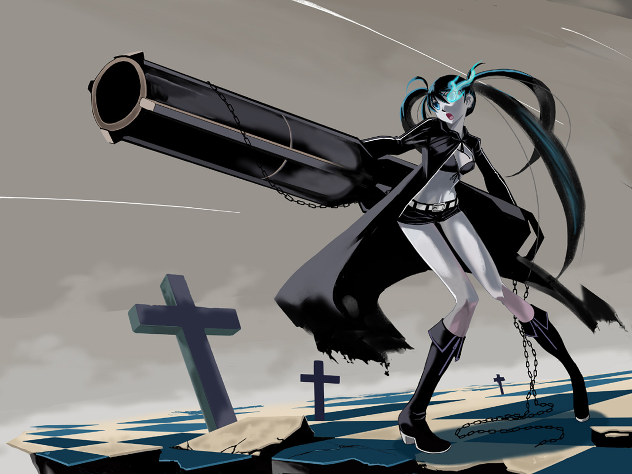 Free download wallpaper Anime, Black Rock Shooter on your PC desktop