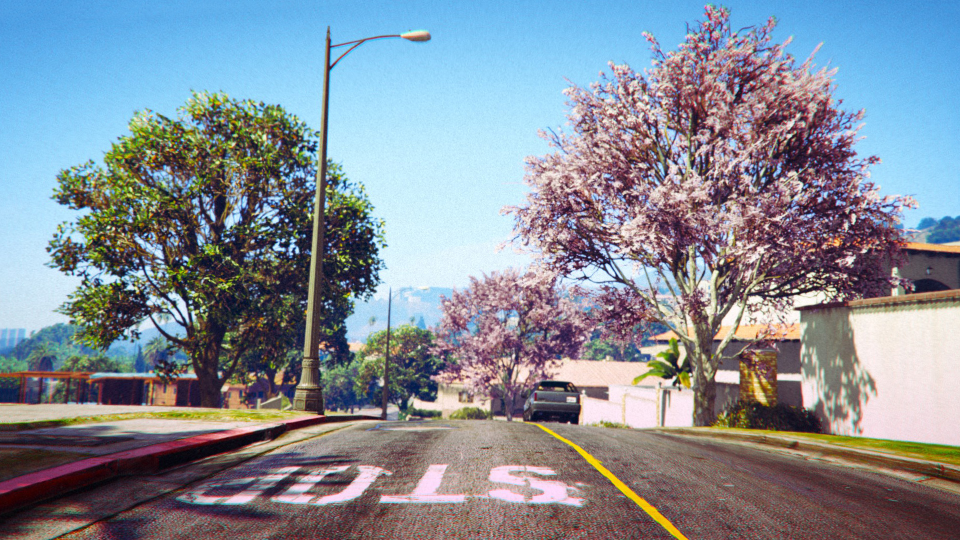 Free download wallpaper Road, Tree, Street, Video Game, Grand Theft Auto, Grand Theft Auto V on your PC desktop