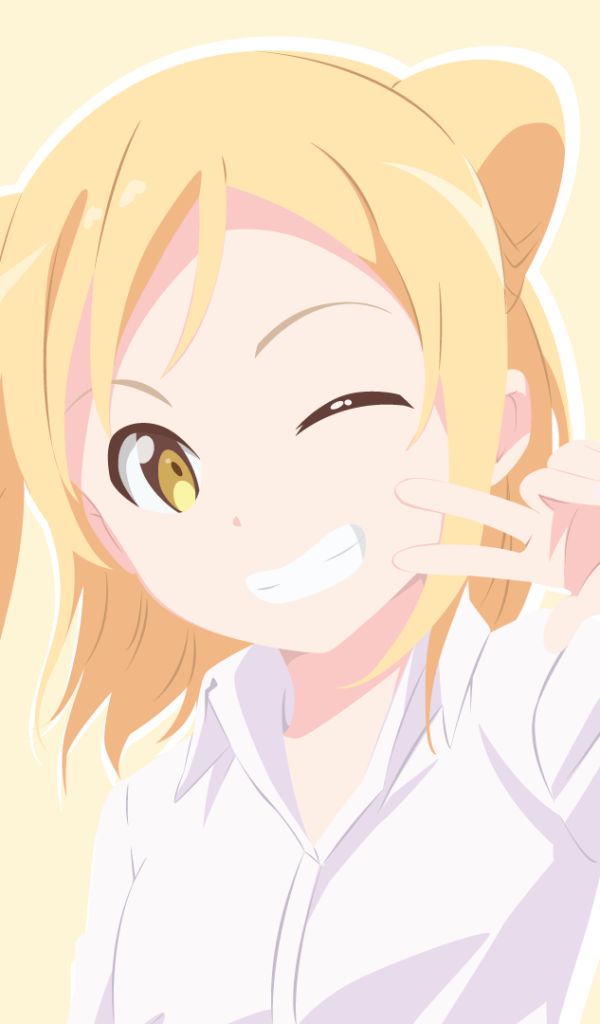 wallpapers anime, interviews with monster girls, smile, yellow eyes, blonde, hikari takanashi