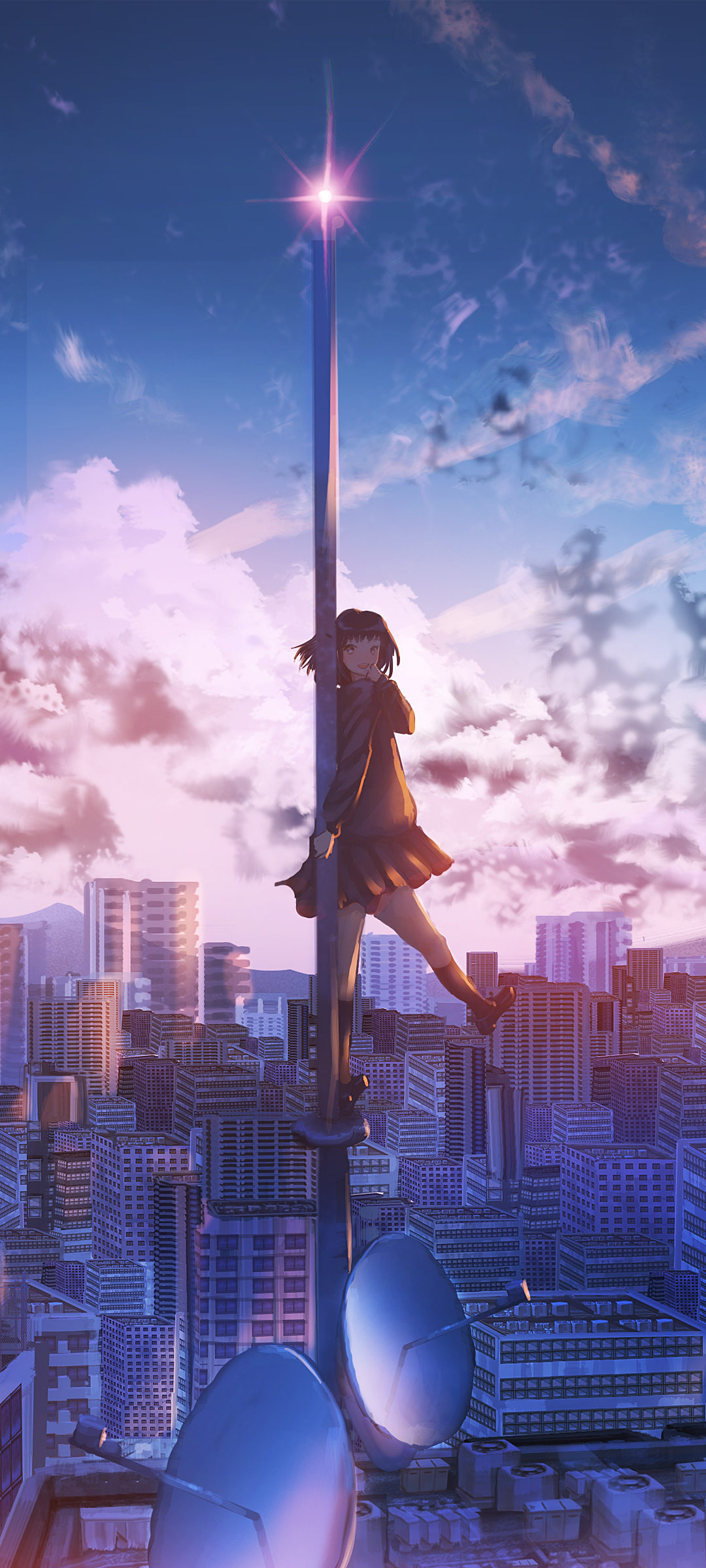 Download mobile wallpaper Anime, City for free.