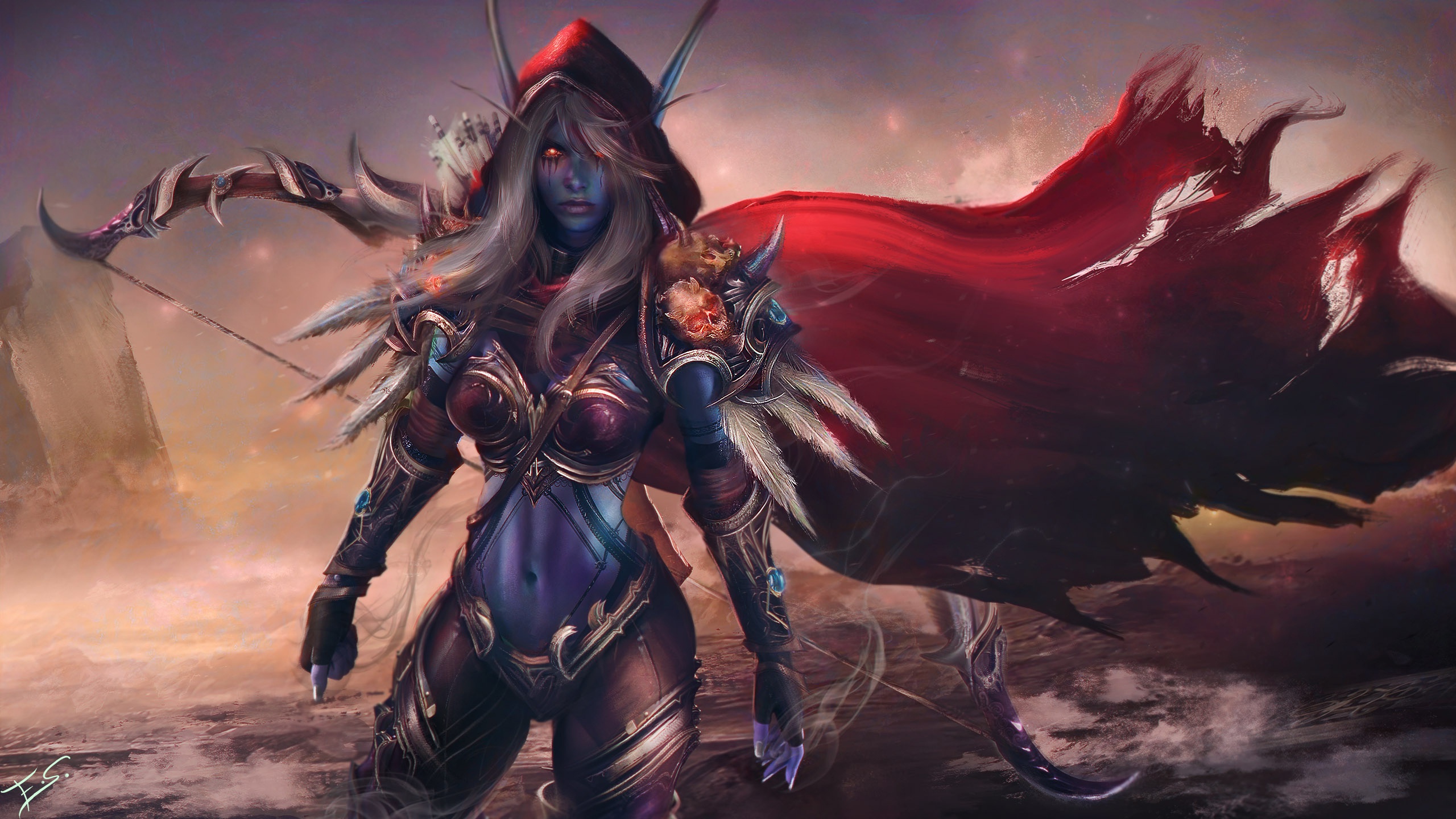 Download mobile wallpaper Warcraft, Bow, Video Game, World Of Warcraft, Woman Warrior, Sylvanas Windrunner for free.